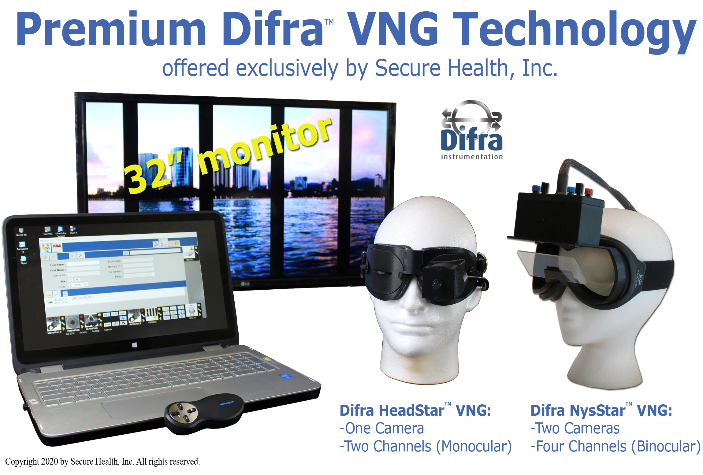 premium new vng equipment, Difra, VNG equipment, technology, monocular, binocular, videonystagmography systems